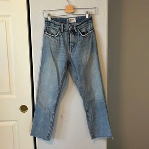 Zara TRF Straight Leg Cropped Jeans